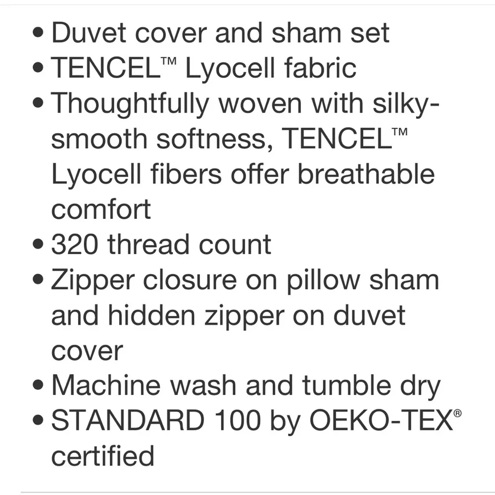 THRESHOLD NWT 3pc luxe tencel lycocell duvet cover & sham set -slate blue -king